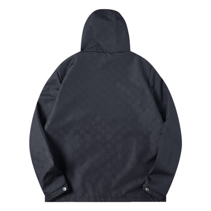 260917 New high-quality fully-printed jacquard zipper heavy-duty windproof jacket coat