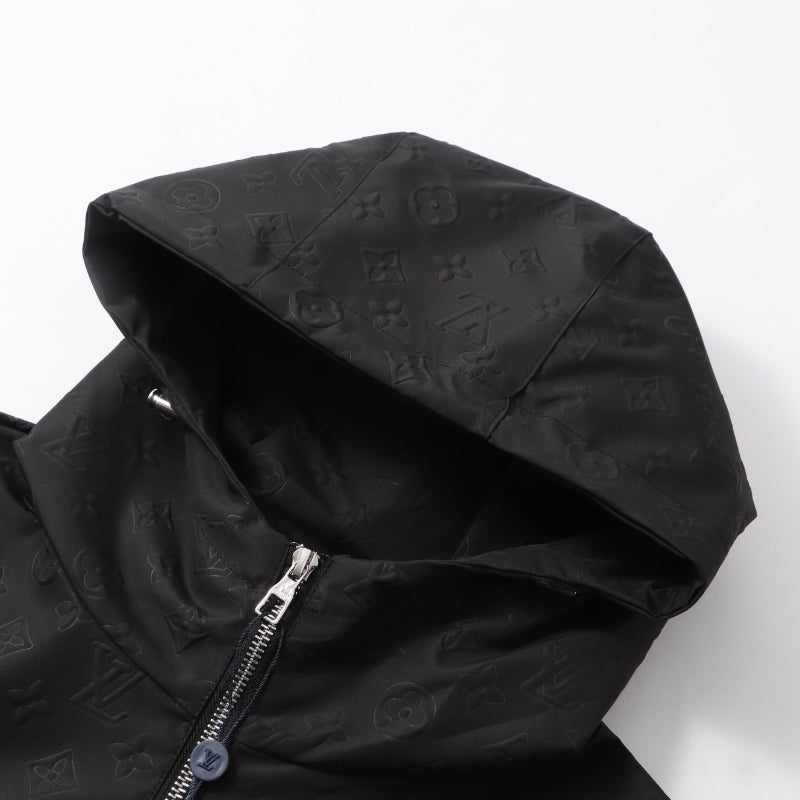 260917 New high-quality fully-printed jacquard zipper heavy-duty windproof jacket coat