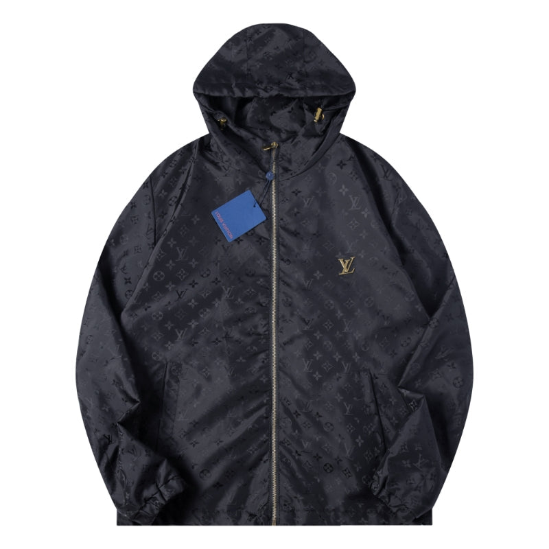260917 New high-quality fully-printed jacquard zipper heavy-duty windproof jacket coat