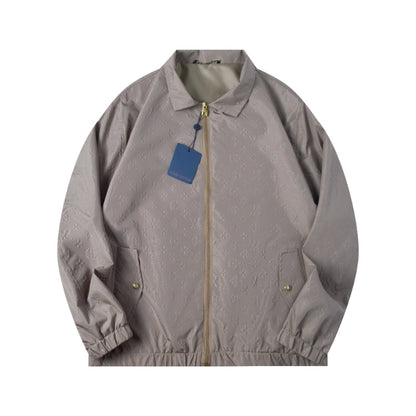 260917 New high-quality three-dimensional relief square-neck zipper long-sleeved loose jacket
