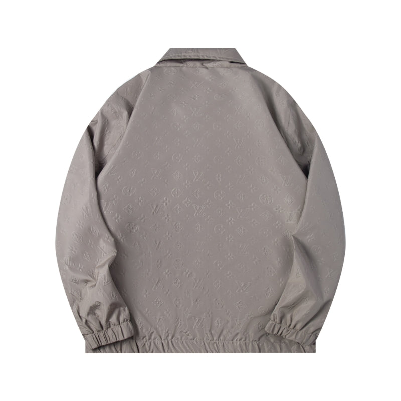 260917 New high-quality three-dimensional relief square-neck zipper long-sleeved loose jacket