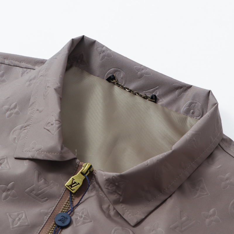 260917 New high-quality three-dimensional relief square-neck zipper long-sleeved loose jacket