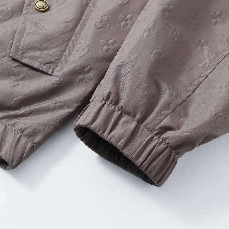 260917 New high-quality three-dimensional relief square-neck zipper long-sleeved loose jacket