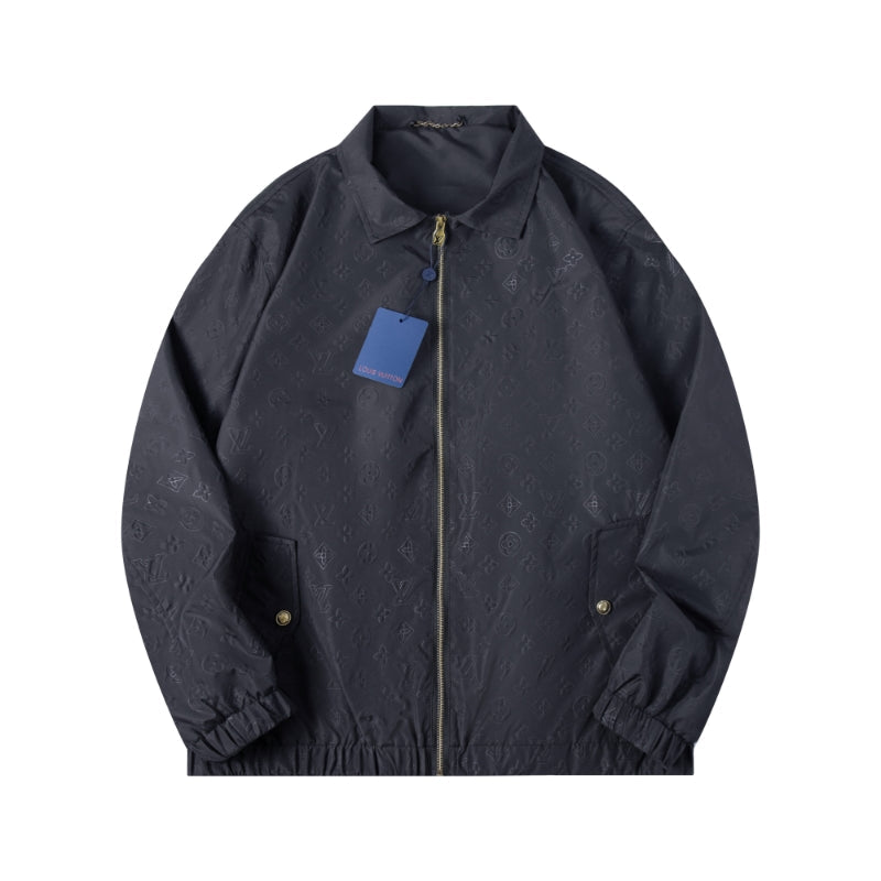 260917 New high-quality three-dimensional relief square-neck zipper long-sleeved loose jacket