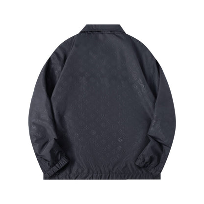 260917 New high-quality three-dimensional relief square-neck zipper long-sleeved loose jacket