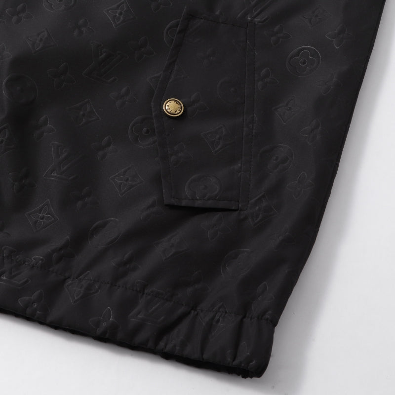 260917 New high-quality three-dimensional relief square-neck zipper long-sleeved loose jacket