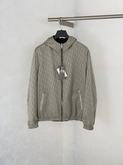 260928 New high-quality casual full-print jacquard double-sided wearable hooded jacket