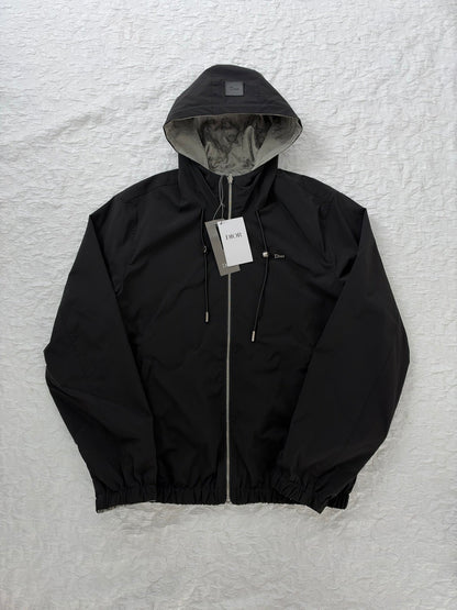 260928 New high-quality casual full-print jacquard double-sided wearable hooded jacket