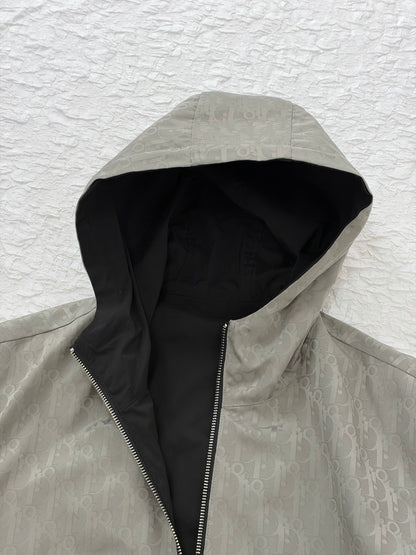 260928 New high-quality casual full-print jacquard double-sided wearable hooded jacket