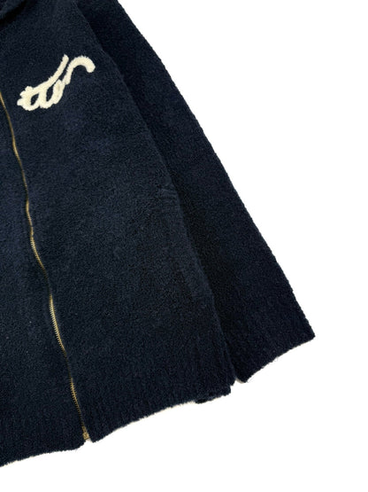 260928 New high-quality towel-textured jacquard zipper hoodie coat