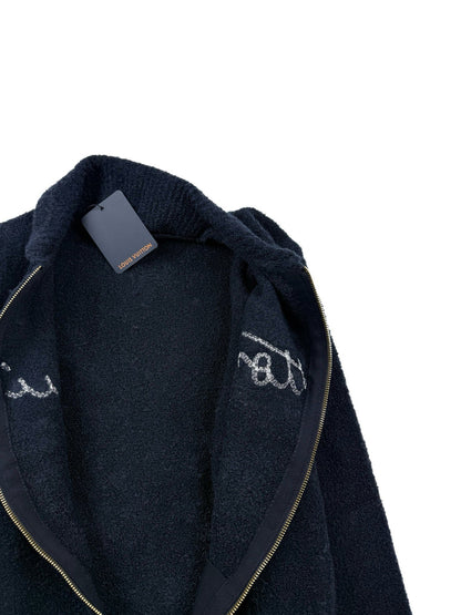 260928 New high-quality towel-textured jacquard zipper hoodie coat