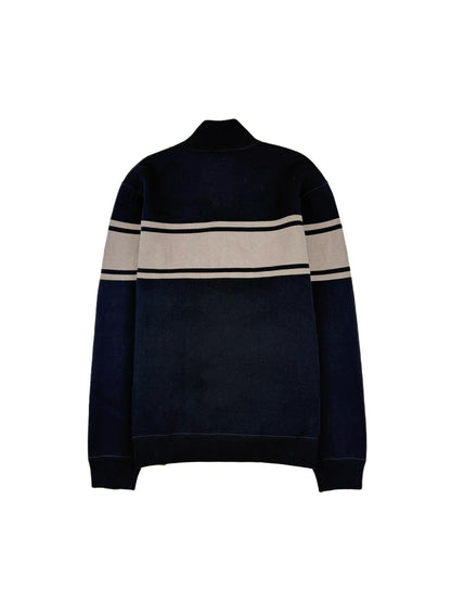 260928 New high-quality multi-color reversible long-sleeved pullover with a high collar and zipper closure
