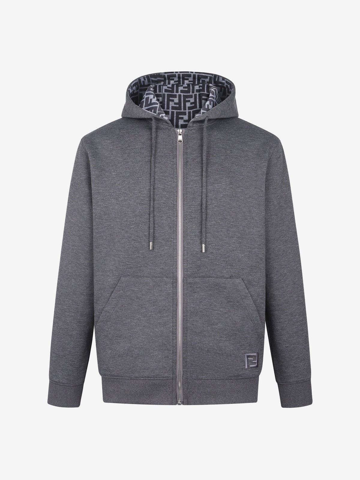 260928 New high-quality embroidered cotton-lined pullover with full-print zipper hood