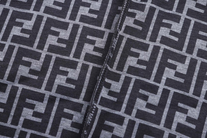 260928 New high-quality embroidered cotton-lined pullover with full-print zipper hood