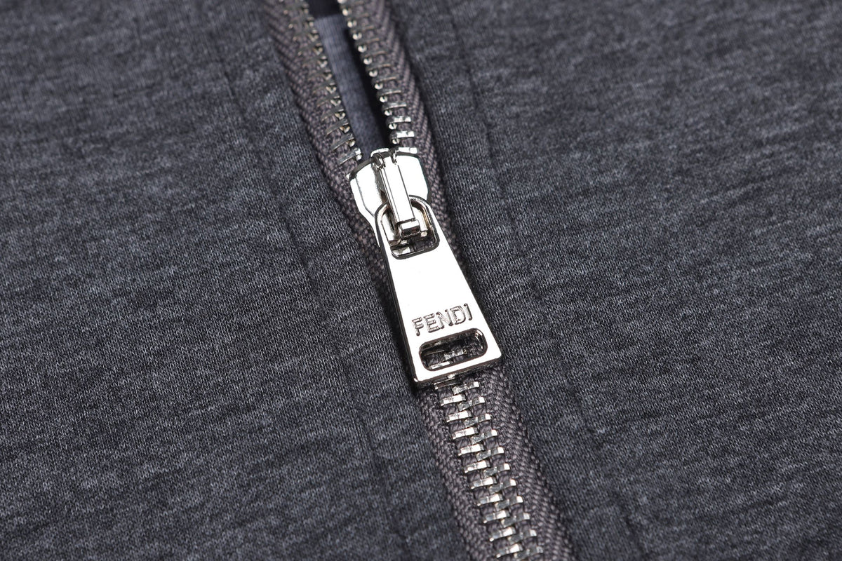 260928 New high-quality embroidered cotton-lined pullover with full-print zipper hood