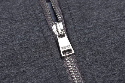 260928 New high-quality embroidered cotton-lined pullover with full-print zipper hood