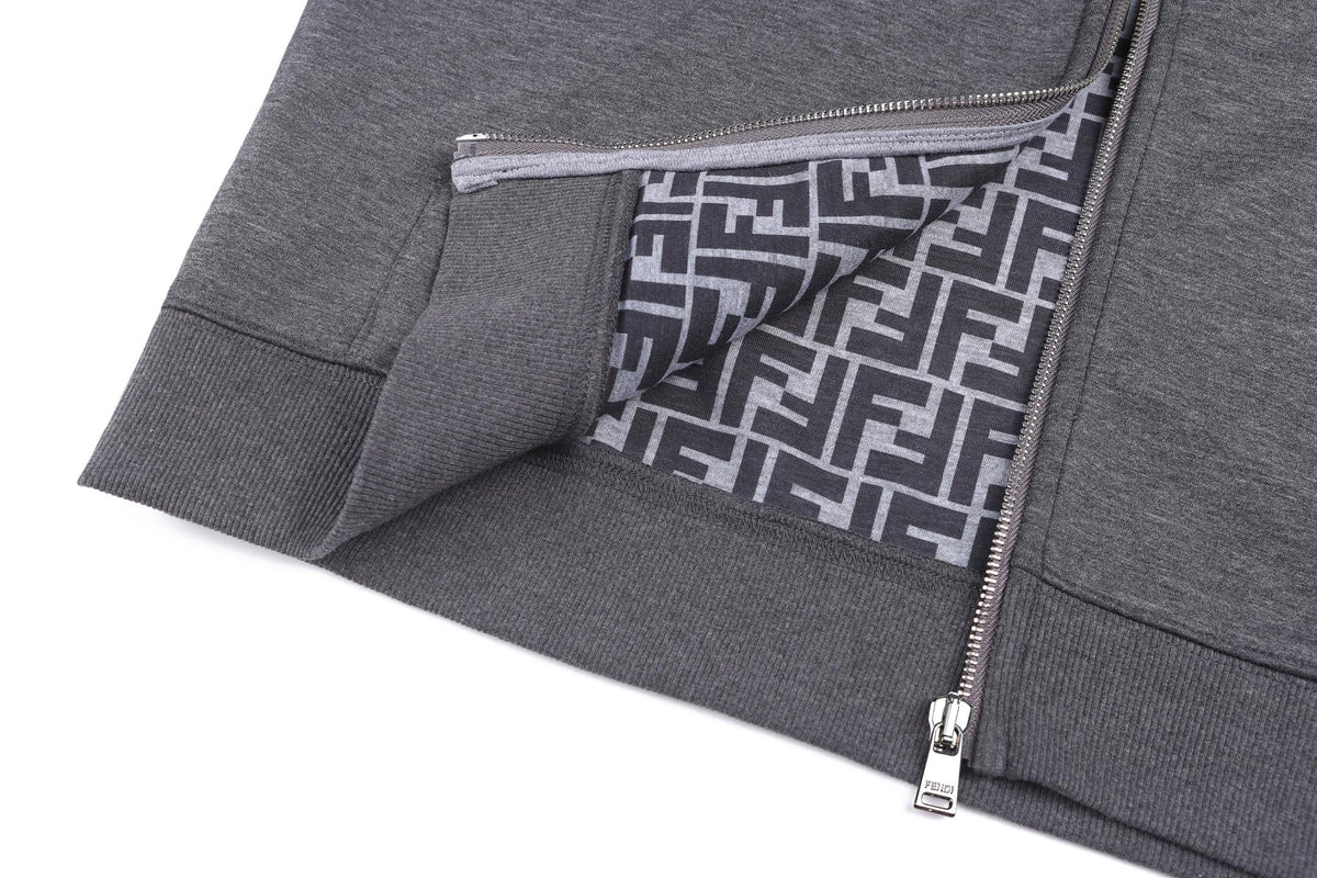 260928 New high-quality embroidered cotton-lined pullover with full-print zipper hood