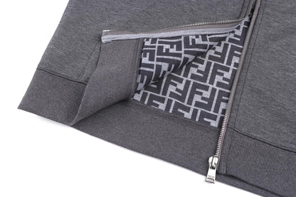 260928 New high-quality embroidered cotton-lined pullover with full-print zipper hood