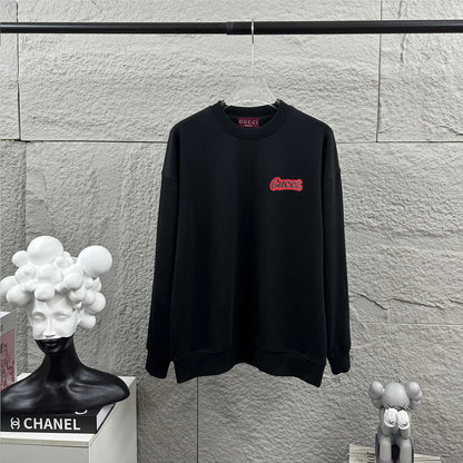 260928 New high-quality basic simple-print round-neck hoodie