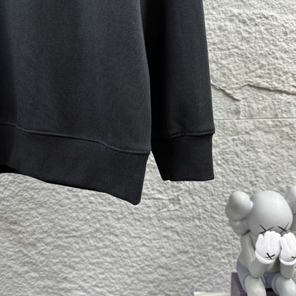 260928 New high-quality basic simple-print round-neck hoodie