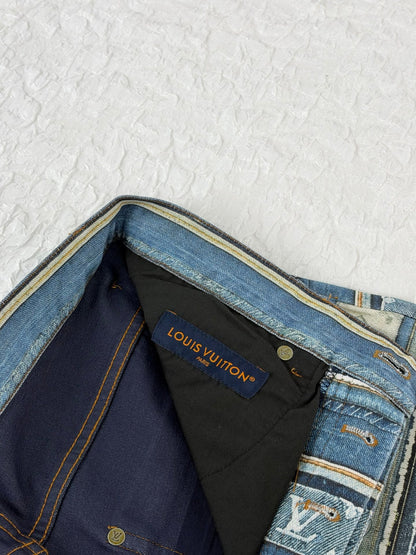 260928 New high-quality striped plaid denim shorts