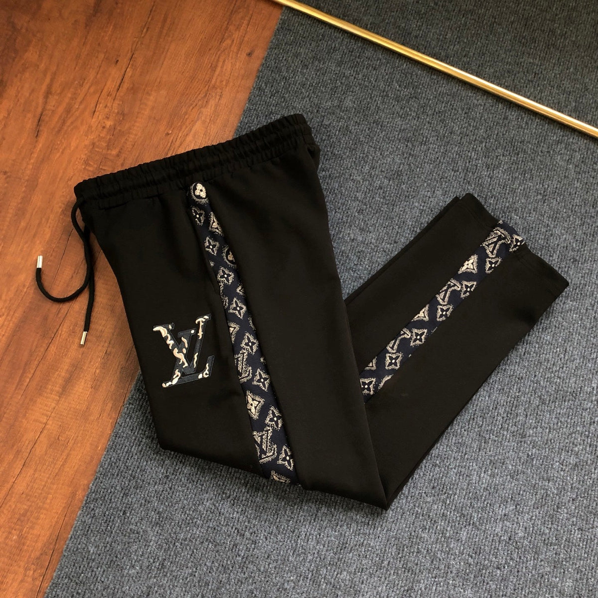 260928 New high-quality patchwork pattern casual jogging pants set