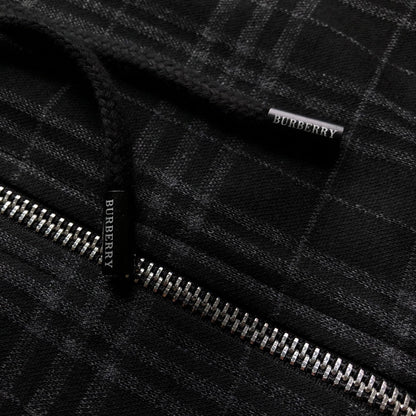 260928 New high-quality checked-pattern casual hoodie shirt