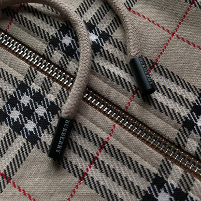 260928 New high-quality checked-pattern casual hoodie shirt