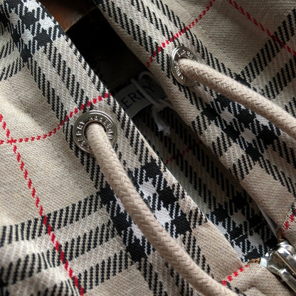 260928 New high-quality checked-pattern casual hoodie shirt