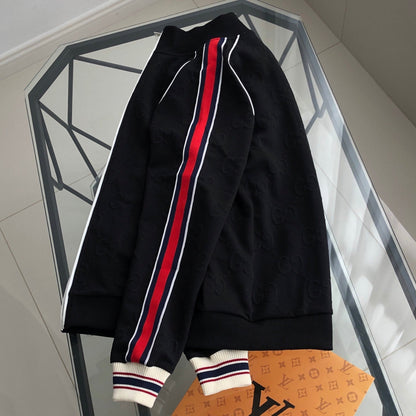 260928 New high-quality stitched fabric logo casual hooded sweatshirt set