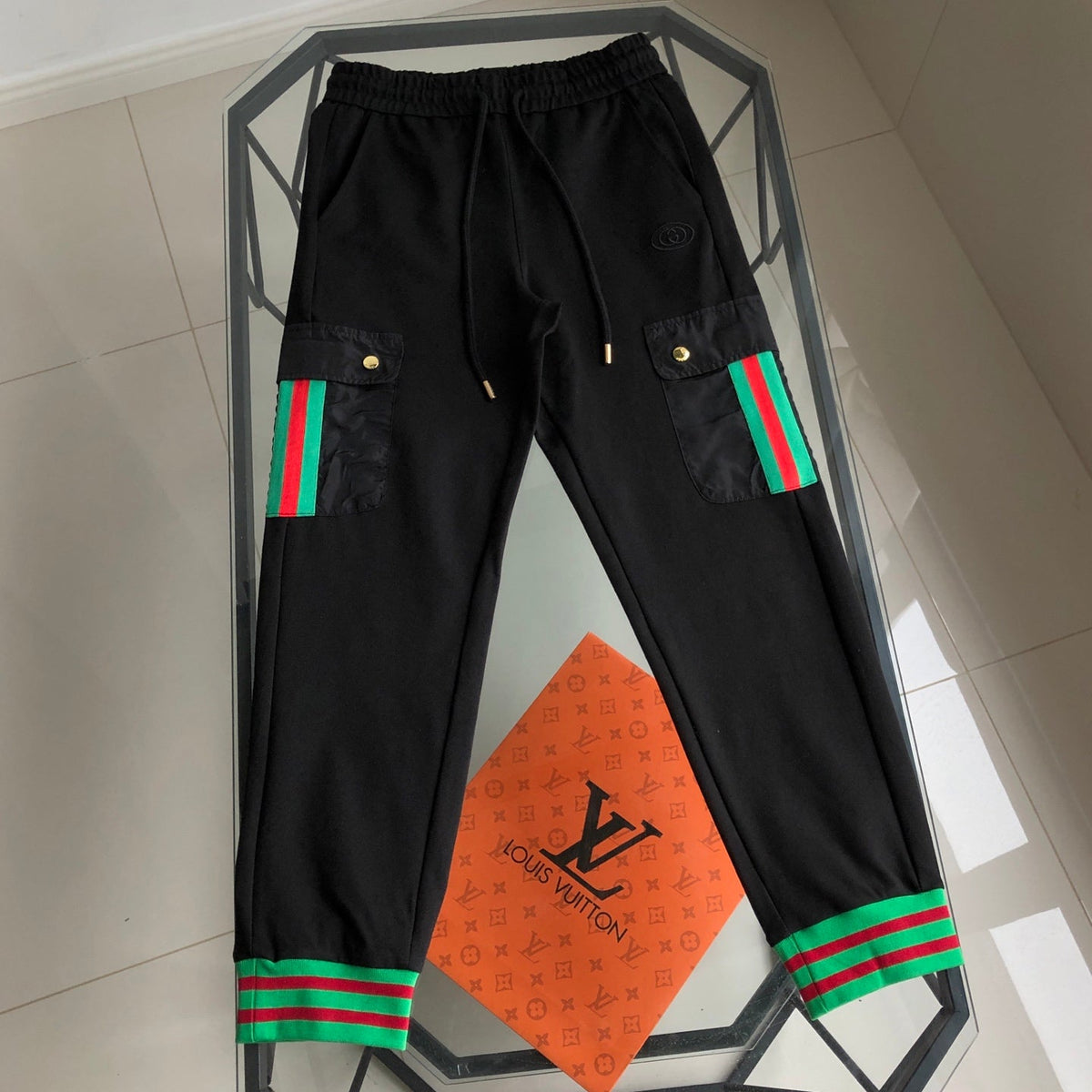 260928 New high-quality zipper pocket casual jogging pants suit