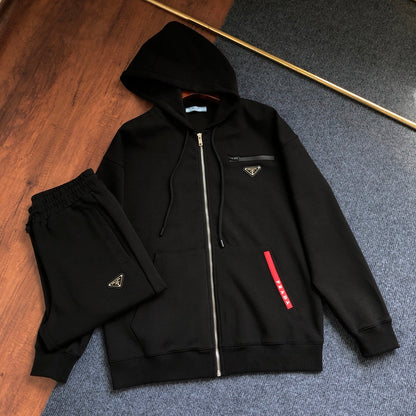 260928 New high-quality metal-stamped simple and casual sports-style zip-up hoodie