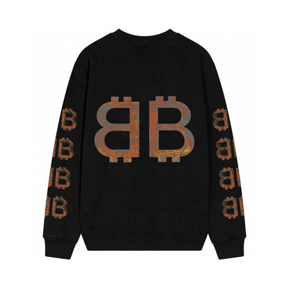 Vintage B Letter Print Sweatshirt