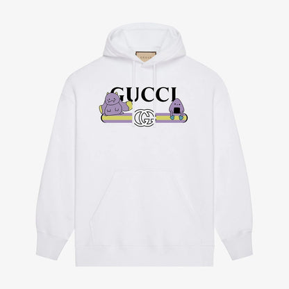 Purple Doll Print Hoodie