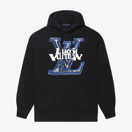 Blue Classic Print Hoodie