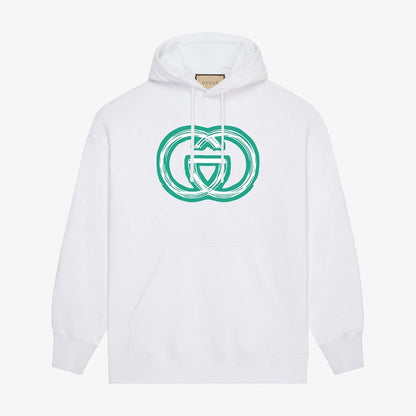 Green Classic Print Hoodie