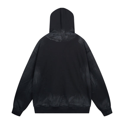 Skater Hoodie Oversized in black curly fleece